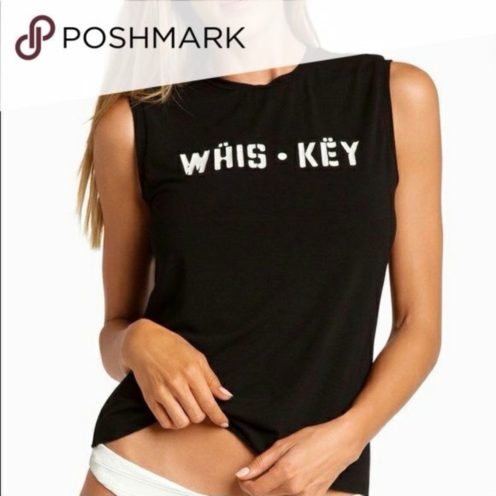 Boys+Arrows Perfecto Tank Top - On the Rocks - Size XS, Black, Whiskey Graphic